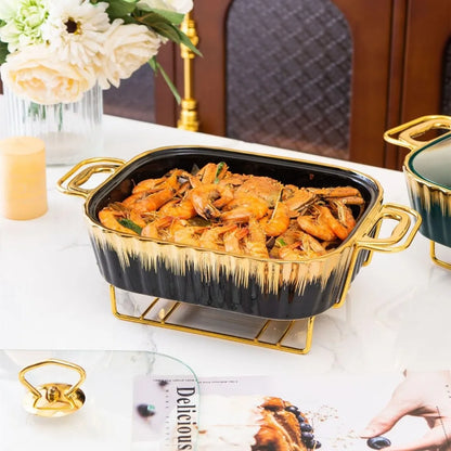 3 Piece Set Ceramic Chafing Dishes Buffet Set