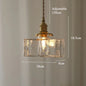 Japanese Retro Glass Pendant Light Yellow Copper Bedroom Chandelier Lightingt