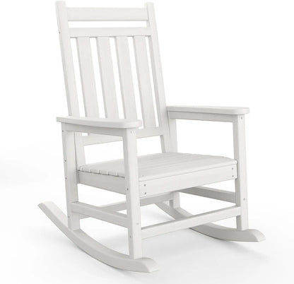 Outdoor Rocking Chair, All-Weather  Patio Rocking Chairs for Adults, 380lbs Weight Capacity, for Porch