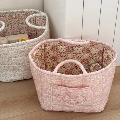 Rural Flower Clothes Basket, , Large Capacity
