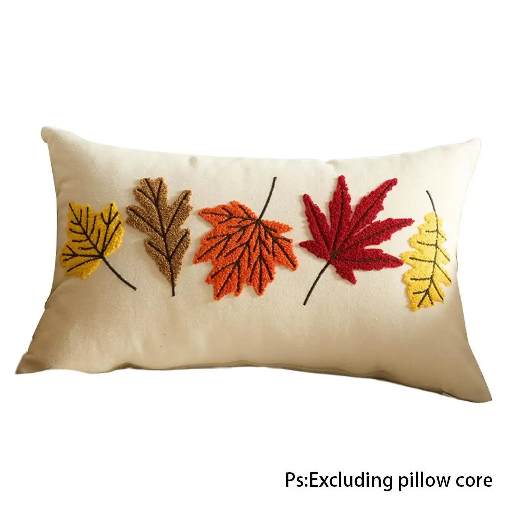 1Pcs Autumn Maple Leaf Pumpkin Pillow Case