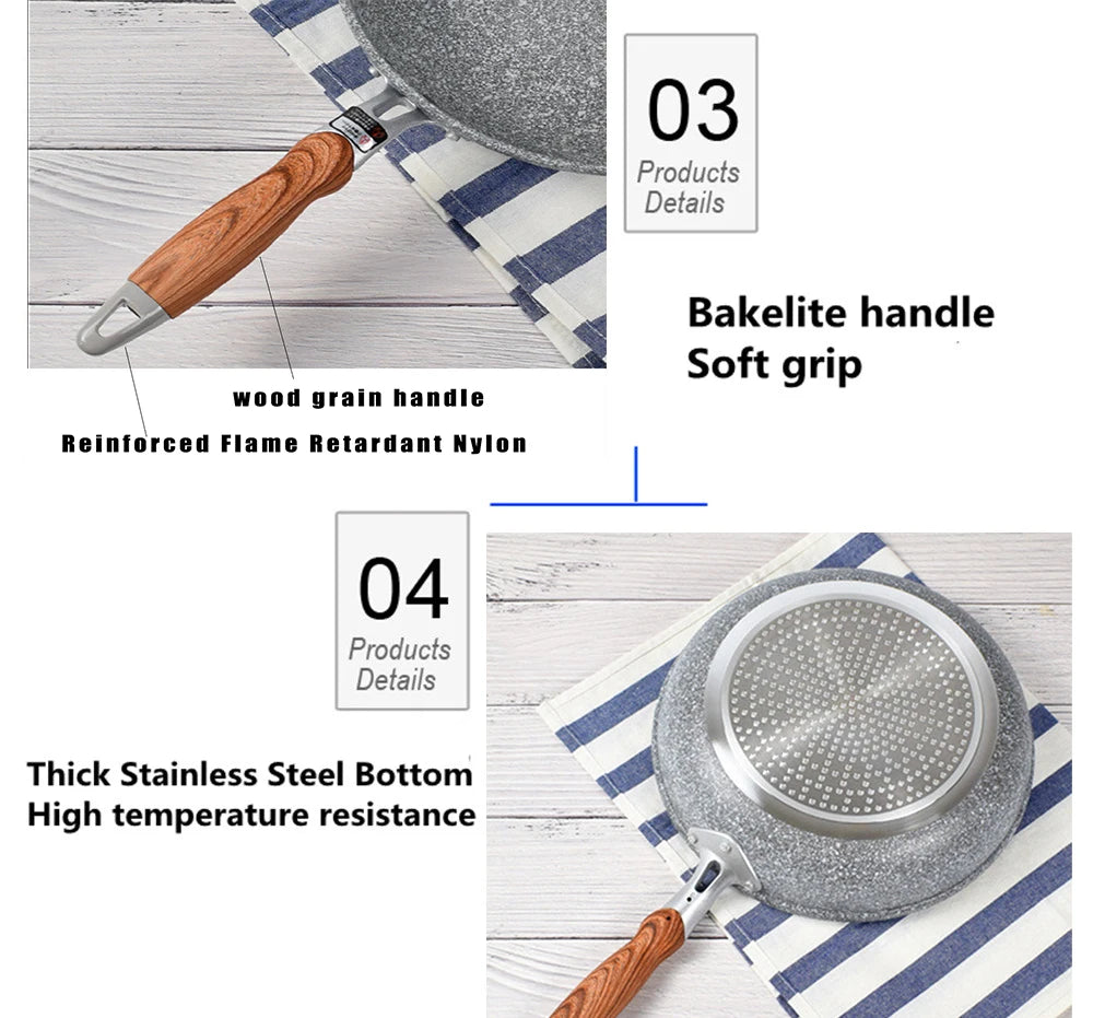 Durable Stone Frying  Pan Non-stick Ceramic