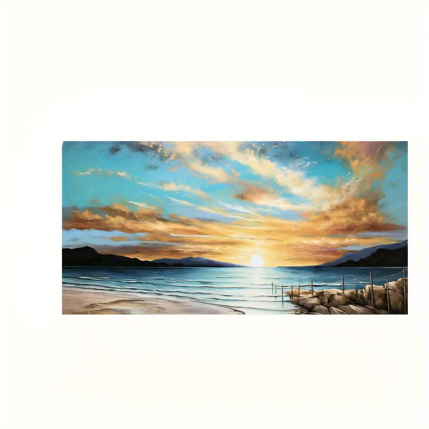 Beach Sunset Wall  Large Landscape Canvas Painting
