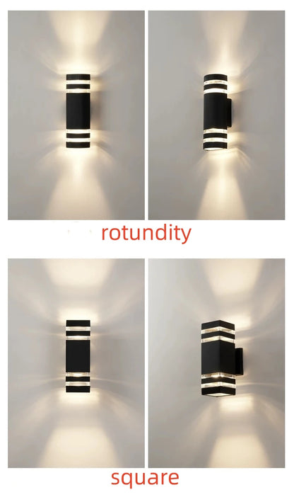 Outdoor wall lights Exterior wall waterproof lUpper and lower double-headed pillars Outdoor light