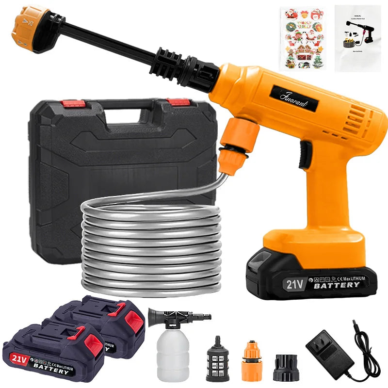 Power Blaster Plus Pressure Washer Cordless Portable Electric Water Spray Gun and Hose