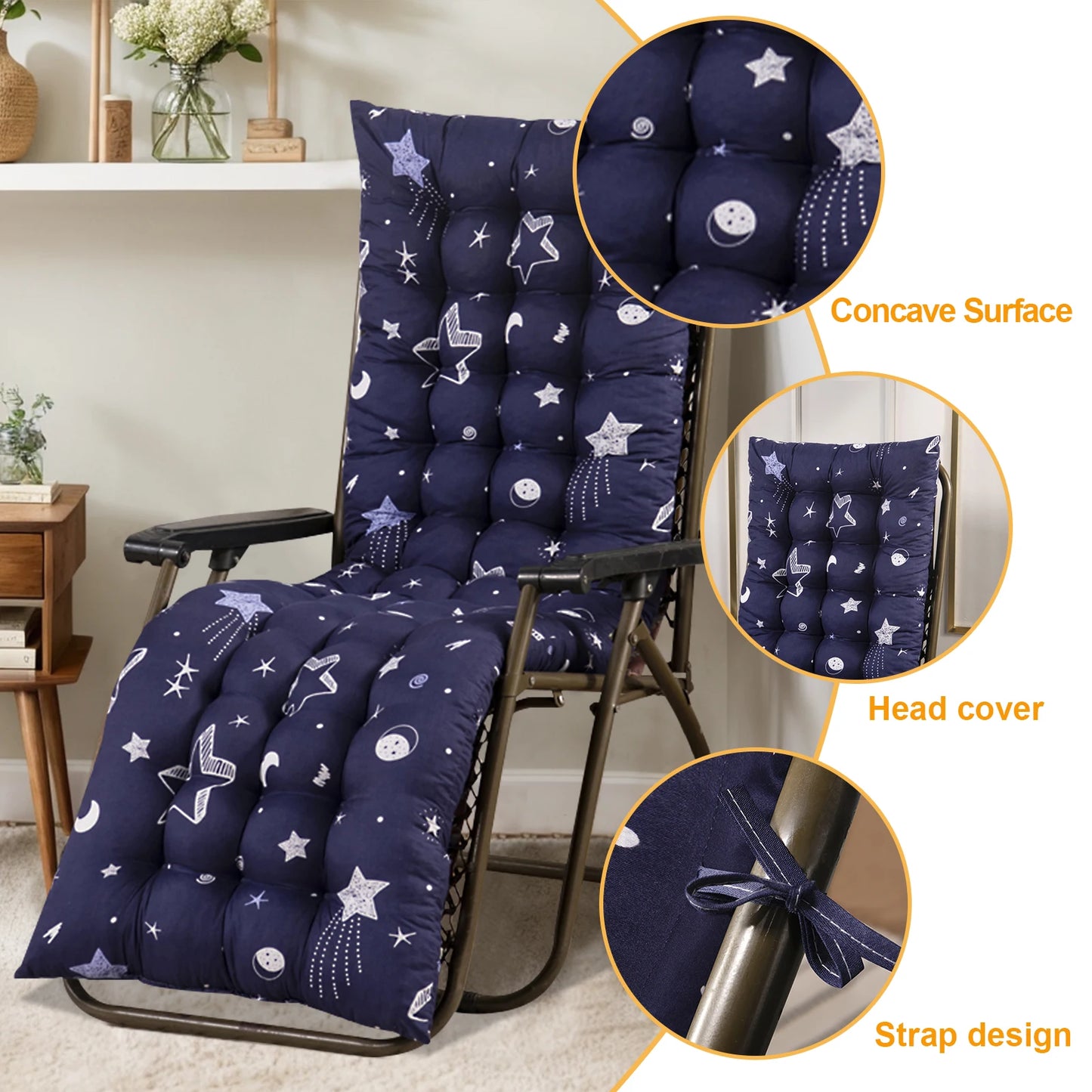 Patio Chaise Lounger Cushions Indoor/Outdoor