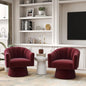 360° Swivel Velvet Upholstered Barrel Chair Set 2 Living Room Reading Round Armchair, 15 different colors