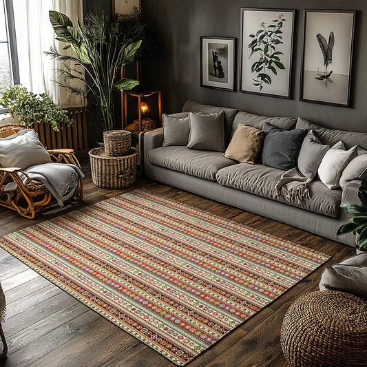 Vintage Persian Area Rug Bohemian Carpet