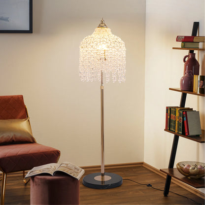 3-Light Elegant Crystal Floor Lamp Vintage Design