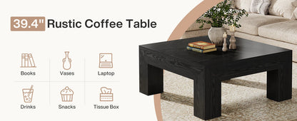 Tribesigns 39.4-Inch Square Coffee Table for Living Room, Farmhouse