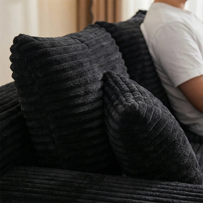 95" L-Shaped Sofa Chaise, Rabbit Fleece Upholstery, Ultra Soft & Comfortable, Ready to Use Out of the Box