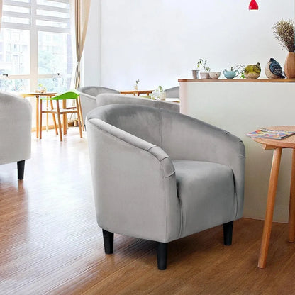 Barrel Chair, Modern Accent Chair Comfy Velvet Chair  for Living Room Bedroom Office,