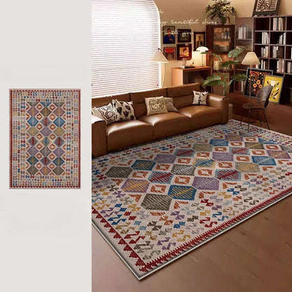 American Retro Style Carpets for Living Room Plush Carpet