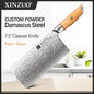 XINZUO 1-8pcs Kitchen Knife Set 73 Layers Custom Damascus Steel  with Olive Wood Handle