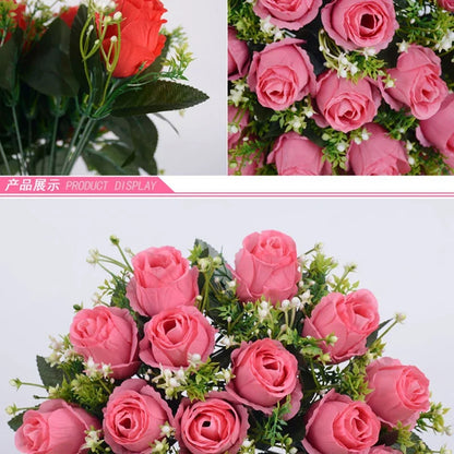 18 Heads Rose Bouquet  Silk  Bouquet Wedding  Flowers