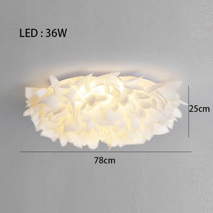 Exquisite Leaves Dimmable LED Ceiling Lights White Remote Control