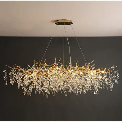 2025 Luxury Gold Crystal LED Chandeliers Living Dining  Lustre Ceiling Pendant Lamps I