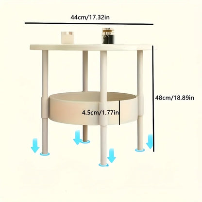 Stylish Modern Round Side Table with Storage Shelf