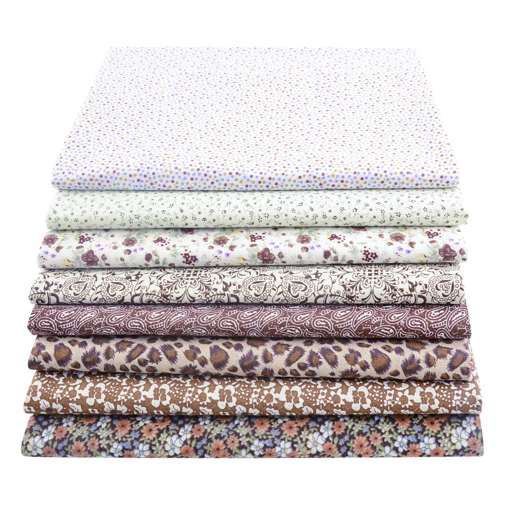 8PCS Pack Square Multicolor Printed Cotton Fabric For Sewing Quilt