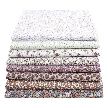 8PCS Pack Square Multicolor Printed Cotton Fabric For Sewing Quilt