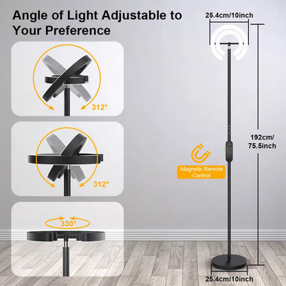 Modern Standing LED Floor Lamp with 2 Rotatable Lights