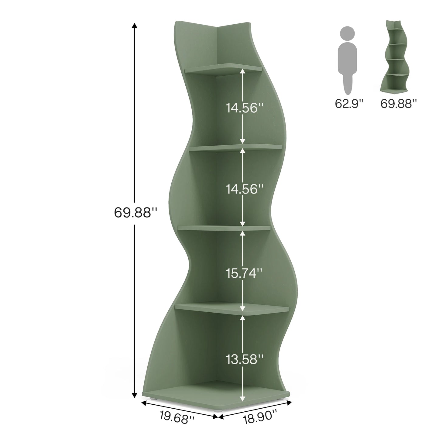 Tribesigns Corner Shelf, Modern 5-Tier Wall