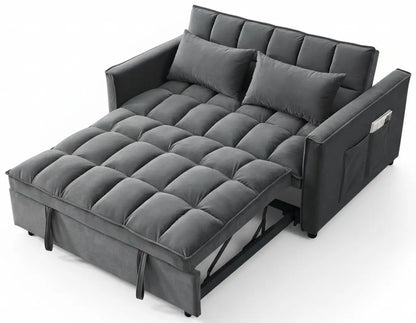 3 in 1 Convertible Sleeper Sofa Bed, Futon Couches for Living Room with Side Pocket