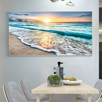 Beach Sunset Wall  Large Landscape Canvas Painting