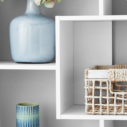Modern 8-Cube Bookcase Geometric Shelves