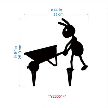 Charming Metal Ants for Garden - Outdoor Yard Ornaments and Lawn Stakes.