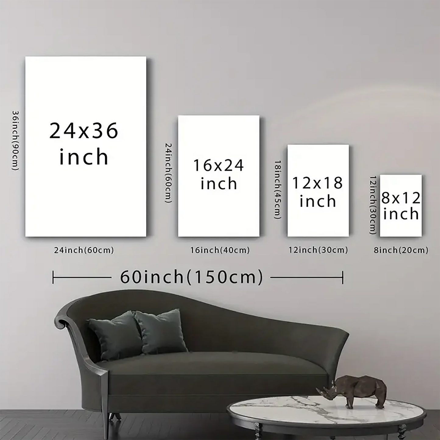 2D Flat, 3pcs wooden framed canvas painting