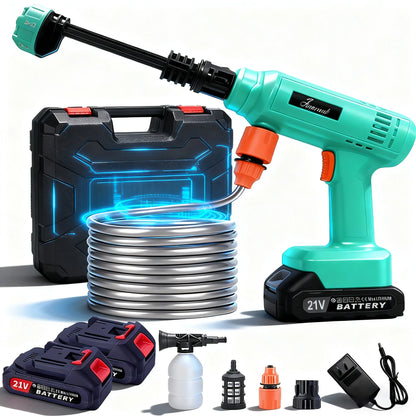 Power Blaster Plus Pressure Washer Cordless Portable Electric Water Spray Gun and Hose