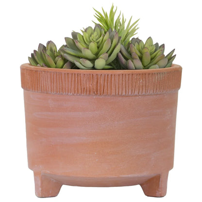 10in Footed Terracotta Clay Planter