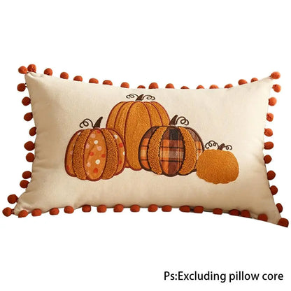 1Pcs Autumn Maple Leaf Pumpkin Pillow Case