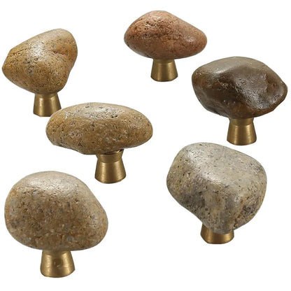 1 pc Unique Natural stone + zinc alloy Door Drawer Knobs