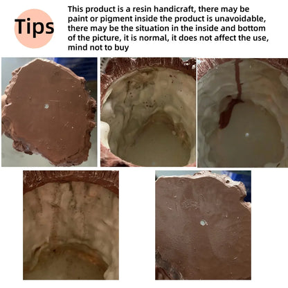 1Pc, Creative and Funny Expression Book Tree Stump Old Man Resin Vase,