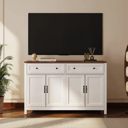 Farmhouse Kitchen Sideboard Buffet Cabinet with Storage, Wood Coffee Bar and Storage Sideboard