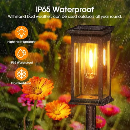 Waterproof LED Solar Lights for Garden Yard Driveway -  Outdoor Landscape Lighting Auto On/Off
