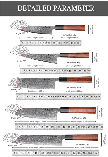 TURWHO Hand Forged Japanese Steel Kitchen Knives