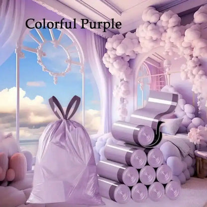 100pcs Household Portable Trash Drawstring Bags