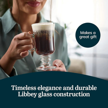 Elegant Raised Rim Latte Mugs, Dishwasher Safe Glass Coffee Cups