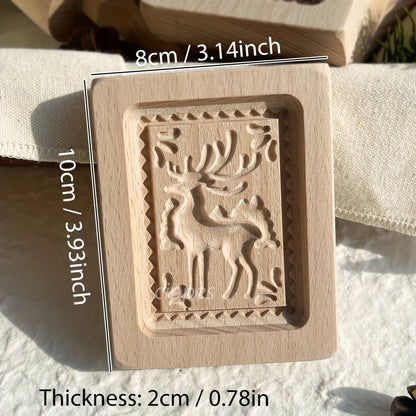 Wooden Cookie Molds for Christmas, DIY 3D Engraved