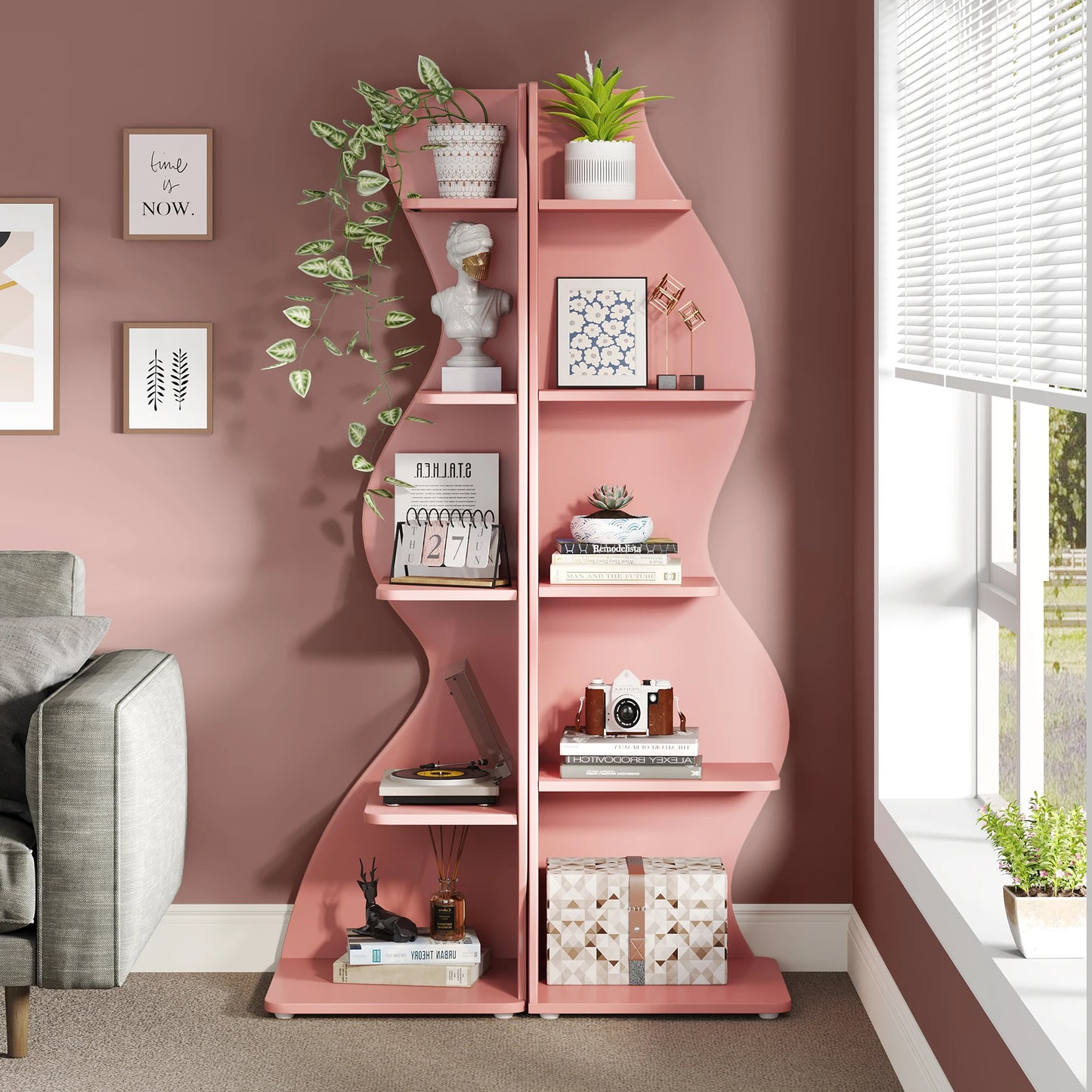 Tribesigns Corner Shelf, Modern 5-Tier Wall