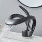 Rozin Luxury Black Basin Faucet Grey Bathroom Waterfall Mixer Tap Brass Deck Mount Modern Style