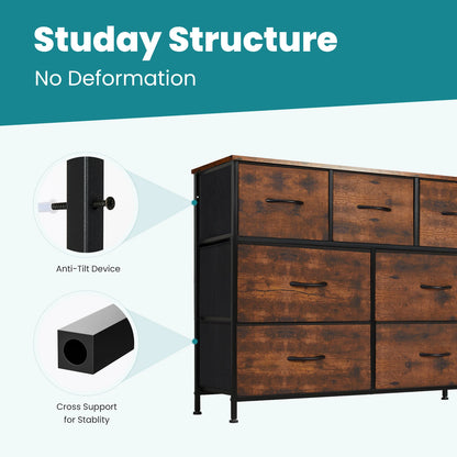 JHK Desser For Bedroom With 7 Fabric Drawers Closet Chest For Living Room Display Cabinet