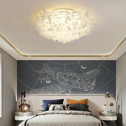 Exquisite Leaves Dimmable LED Ceiling Lights White Remote Control