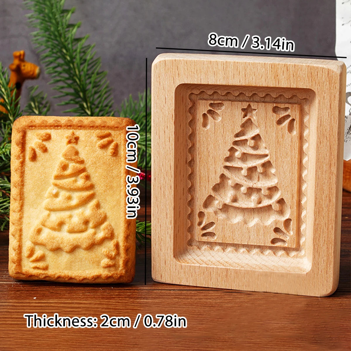 Wooden Cookie Molds for Christmas, DIY 3D Engraved