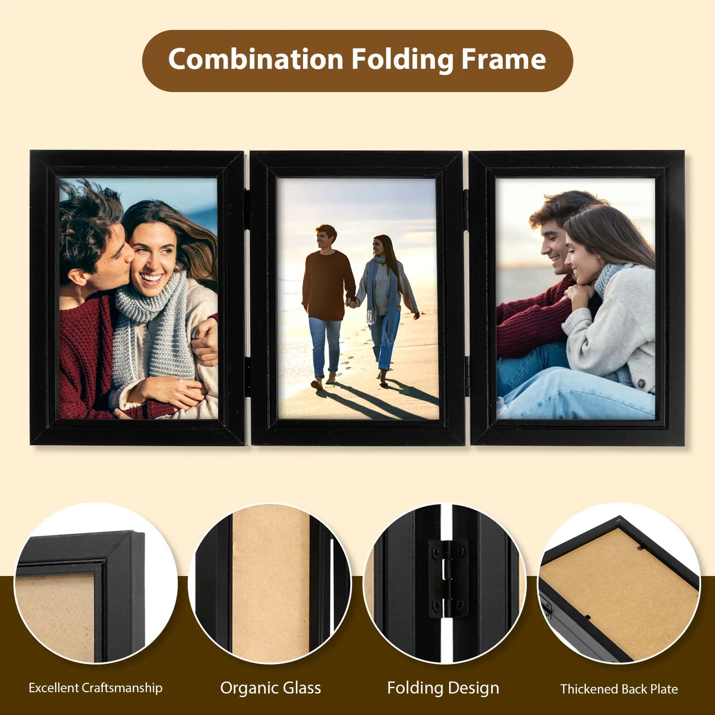 Double/Triple   Foldable Hinged Picture Frame