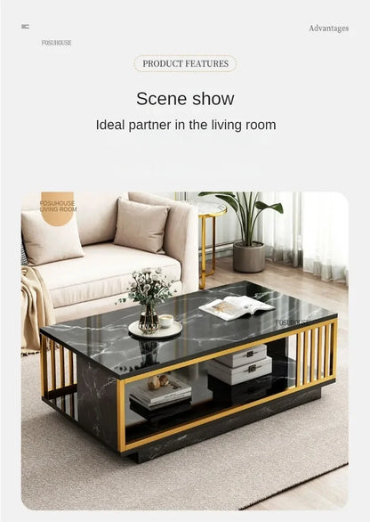 Italian Coffee Table Minimalist Square Nordic Tea  Table Living Room Furniture