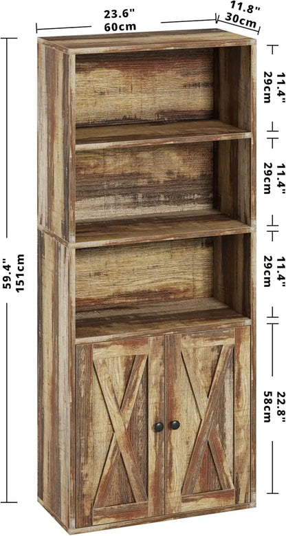 IRONCK Industrial Bookshelves and Bookcases with Doors 11.8 in  5 Shelf  Bookcase
